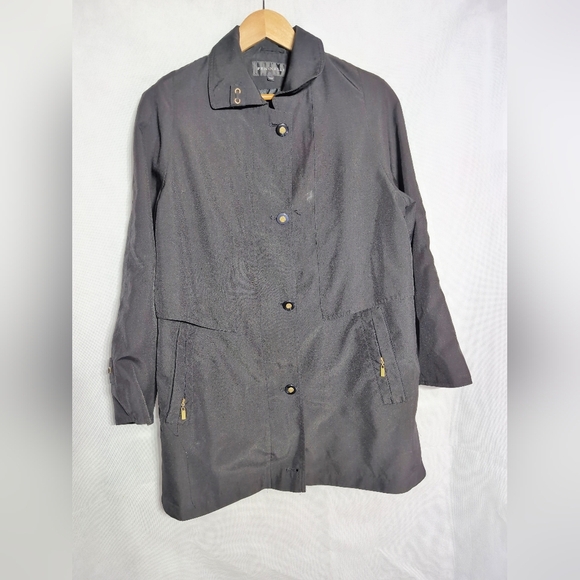 Vintage Fen-nelli Sz 7/8 Stylish Black Women's Rain Jacket - Picture 2 of 7